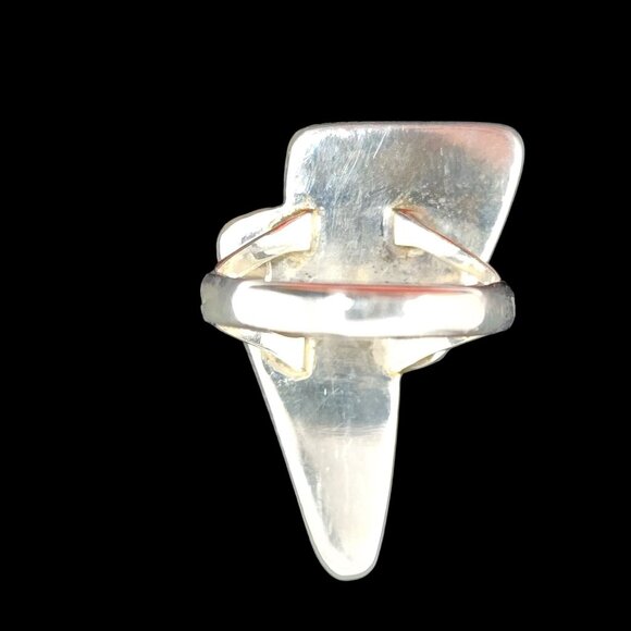 Sterling Silver Lightning Bolt Ring With Purple & Blue Stone Inlay, Size 9 - Picture 3 of 4